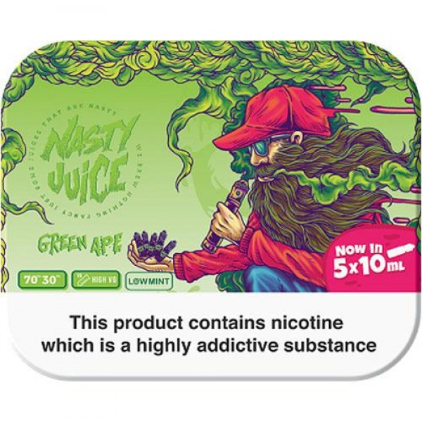 GREEN APE E LIQUID BY NASTY JUICE - TDP MULTIPACK 5 X 10ML 70VG