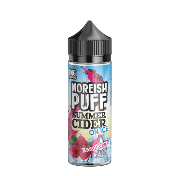 RASPBERRY E LIQUID BY MOREISH PUFF - SUMMER CIDER ON ICE 100ML 70VG