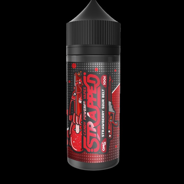 STRAWBERRY SOUR BELT E LIQUID BY STRAPPED 100ML 70VG