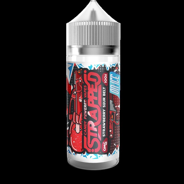 STRAWBERRY SOUR BELT ON ICE E LIQUID BY STRAPPED 100ML 70VG