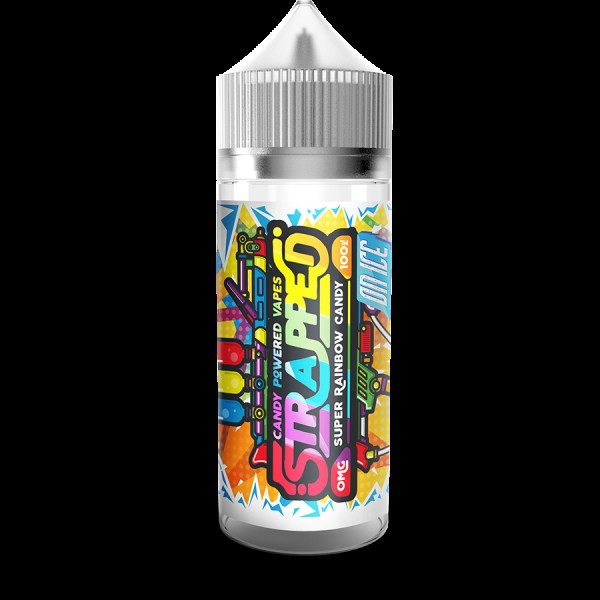 SUPER RAINBOW CANDY ON ICE E LIQUID BY STRAPPED 100ML 70VG