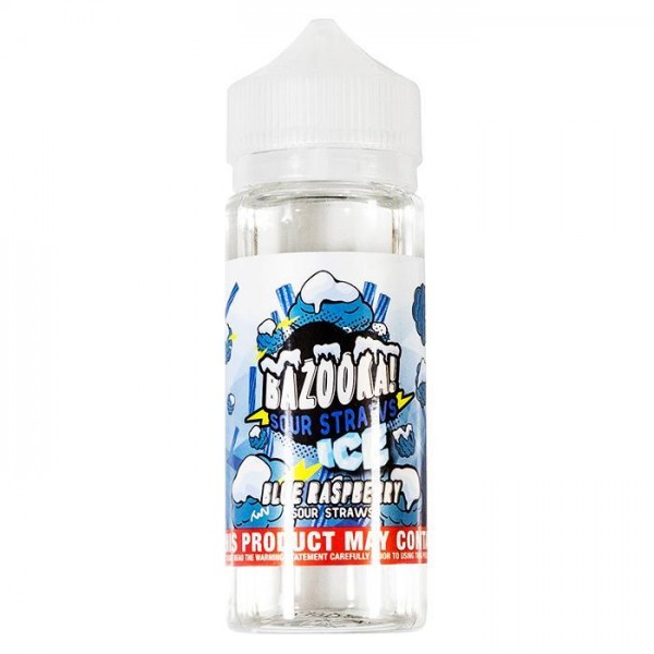 BLUE RASPBERRY ICE SOUR STRAWS E-LIQUID BY BAZOOKA 100ML 70VG