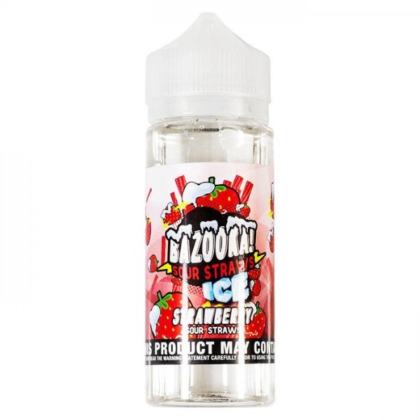 STRAWBERRY  ICE SOUR STRAWS E-LIQUID BY BAZOOKA 100ML 70VG