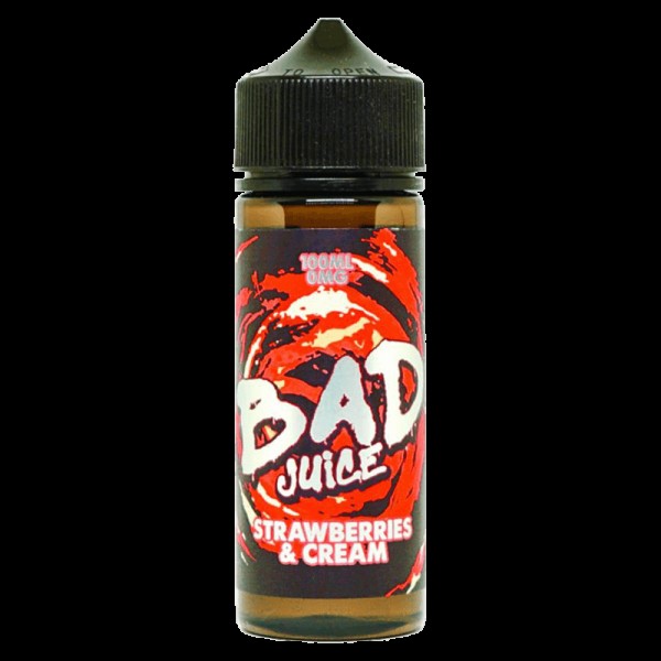 STRAWBERRIES & CREAM E LIQUID BY BAD JUICE 100ML 70VG