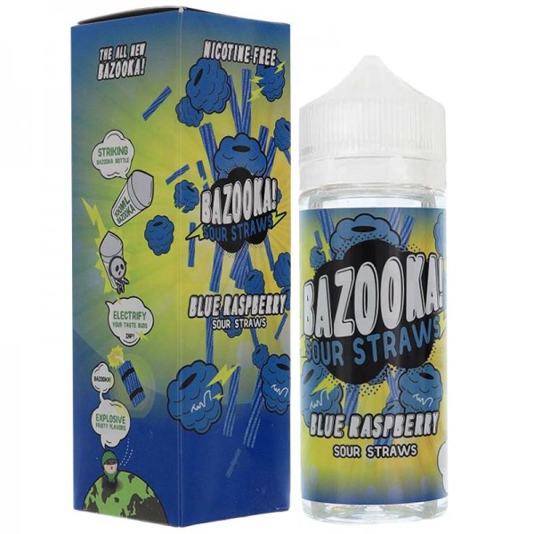 BLUE RASPBERRY SOUR STRAWS E-LIQUID BY BAZOOKA 100ML 70VG