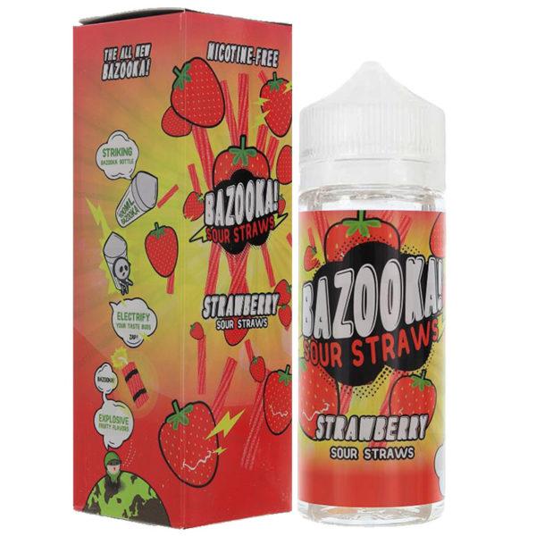 STRAWBERRY  SOUR STRAWS E-LIQUID BY BAZOOKA 100ML 70VG