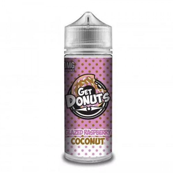 GLAZED RASPBERRY COCONUT E LIQUID BY GET DONUTS 100ML 70VG