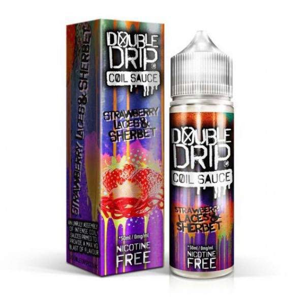 STRAWBERRY LACES AND SHERBET E LIQUID BY DOUBLE DRIP 50ML 80VG