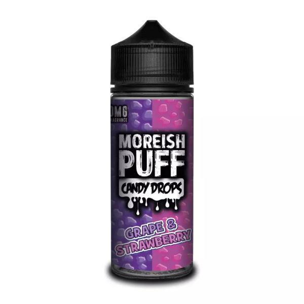 GRAPE & STRAWBERRY E LIQUID BY MOREISH PUFF - CANDY DROPS 100ML 70VG