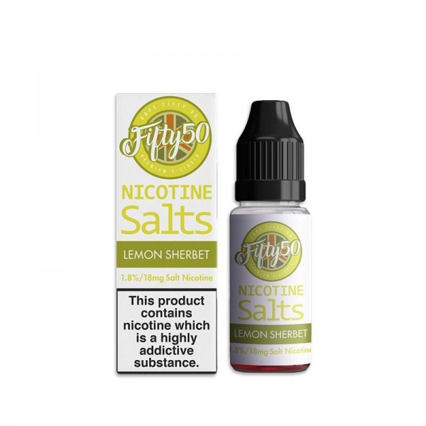 LEMON SHERBET NICOTINE SALT E-LIQUID BY FIFTY50 SALTS