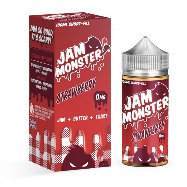 STRAWBERRY E LIQUID BY JAM MONSTER 100ML 75VG